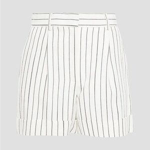 Bella Freud Pleated striped woven shorts